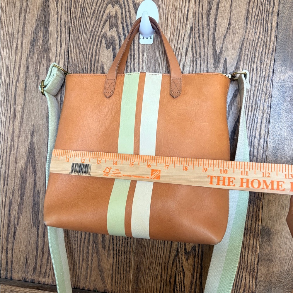 🩷MADEWELL🩷Tan Leather Tote with Cream & Mint crossbody strap - Picture 10 of 15